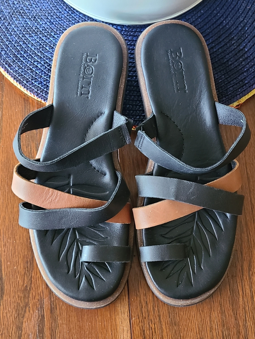 Born Black & Brown Strappy Women’s Slide Sandals